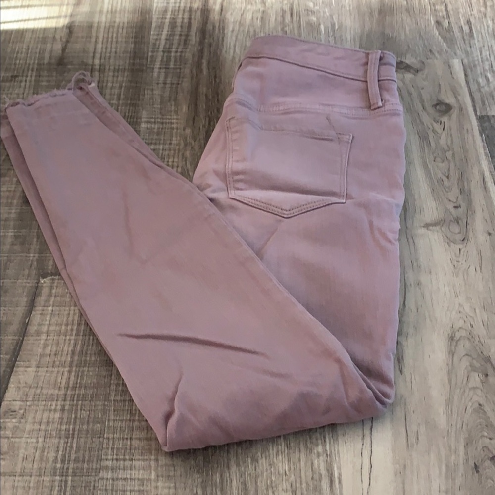 Purplish distressed jeans
